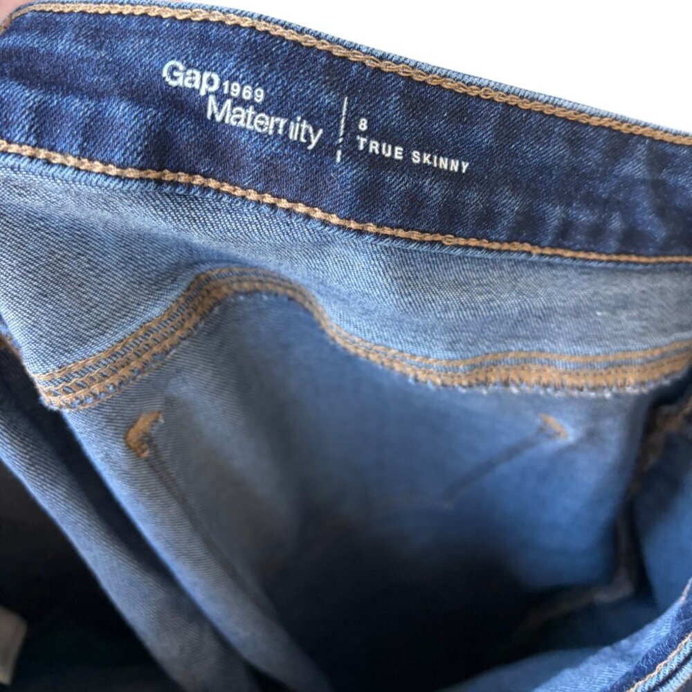 Gap True Skinny Maternity Jeans Sz 8 Regular Side Panel - Picture 7 of 7